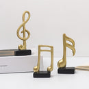 Juego de 3 piezas de figuras de resina con notas musicales - Diseños elegantes de clave de sol blanco y negro, ideales para decoración del hogar y la oficina, regalo perfecto para los amantes de la música, uso interior y exterior, no requiere energía.