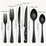 Juego de cubiertos de acero inoxidable de 24 piezas - Incluye cuchillos para bistec, tenedores, cucharas, cucharitas para postre y tenedores, apto para lavavajillas, adecuado para comidas en casa, banquetes de restaurantes, bodas y regalos, serie de cubi