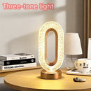 Linterna de Mesa Moderna Regulable con Ambiente Geométrico de Cristal - Luz Nocturna Recargable a Pilas para Dormitorio, Sala de Estar, Acabado Duradero en Plástico y Metal, Iluminación Cálida Ambiental, Lámpara de Mesa Contemporánea, Control Táctil, Dec