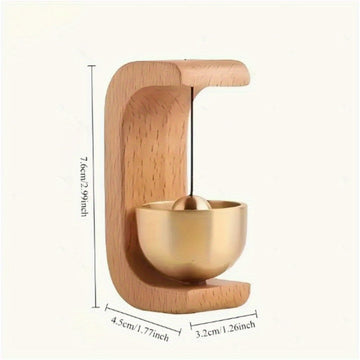 1pieza / 3pcs Campana de viento de latón magnético Timbre inalámbrico de puerta de madera sólida Campana de viento magnética Colgante de entrada Decoración del hogar