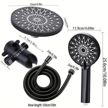Cabezal de Ducha de Alta Presión de 6" - Acero Inoxidable, Montado en la Pared para una Experiencia de Baño Lujosa en Casa y Hotel