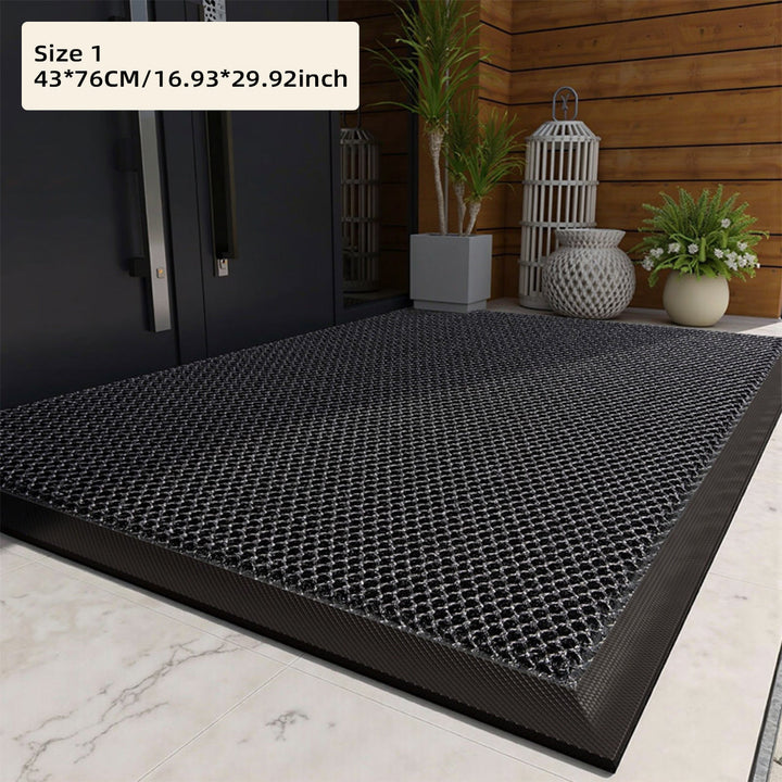 Entrada del hogar] Alfombra de entrada antideslizante de goma y poliéster resistente – Diseño de diamantes en negro y gris, alfombra absorbente de polvo para decoración del hogar, ideal para sala, dormitorio y entrada