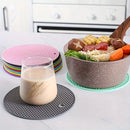 4 piezas de alfombrillas redondas de silicona resistentes al calor, antideslizantes, para tazas, ollas, manteles individuales y accesorios de restaurante, ideal para picnic