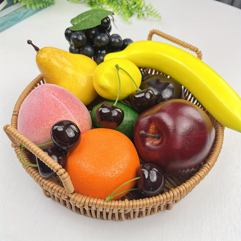 Juego de Frutas Artificiales para Decoración, Accesorios de Frutas Falsas, 10 Tipos de Frutas (Total 12 piezas)