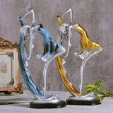 Estatua de Bailarina de Ballet 1 pieza - Escultura de Resina Hecha a Mano con Posición Compleja de Bailarina, Decoración para Interiores/Exteriores en Sala de Estar, Dormitorio, Oficina, Estante, Escritorio - Pieza Central Elegante