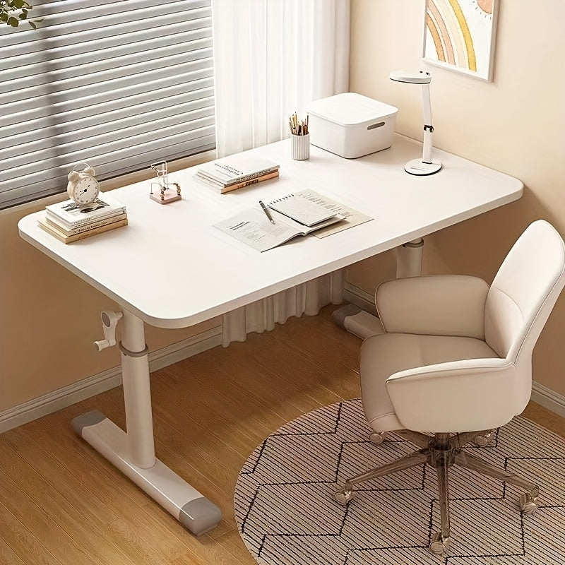 1 pc Escritorio blanco pequeño para computadora, estilo moderno y sencillo, escritorio para trabajar en casa, pequeño apartamento, habitación de invitados, organizador de escritorio y cajón para almacenamiento en casa