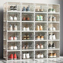 12 piezas de Cajas de Almacenamiento Plásticas Estilo Clásico con Tapa, Organizadores Apilables, Armario para Zapatos Transparente, Adecuado para el Hogar, Vitrina de Armario, Contenedores de Organización Doméstica y Cajas para Botas y Zapatos, Verano, T