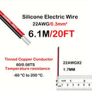 Cable de Altavoces de Silicona Premium 22AWG - Conexión de Audio de Bajo Voltaje de Alta Calidad para Sistemas de Auto o Cine en Casa - Conector Macho a Macho con Aislamiento Duradero y Diseño Flexible para Fácil Instalación