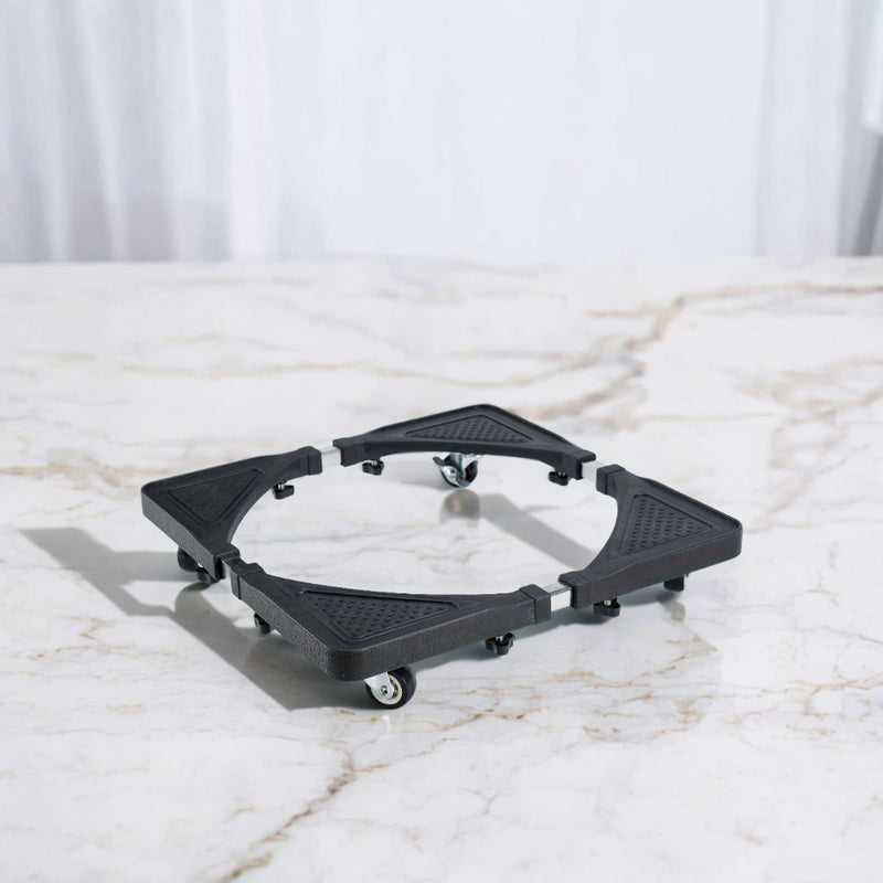 Carro móvil expansible de aleación con sistema de bloqueo de 4 ruedas y ajuste de altura - Estructura de acero resistente, capacidad de 272,16 kg, mango ergonómico para almacén, envío, gestión de inventario - Organizador de almacenamiento móvil, equipo d