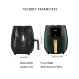 Freidora de Aire 4.5L Gran Capacidad 1400W Circulación de Aire Caliente Inteligente Automática Multifunción con Pantalla LED Sin Aceite para Hogar