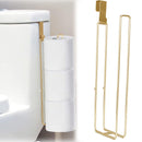Soporte para Papel Higiénico de Hierro Dorado de Fácil Instalación - Sin Taladro, Montaje Autoadhesivo en Pared para Baño y Cocina, Diseño Moderno y Elegante, Se Ajusta Sobre la Puerta o la Pared, Almacenamiento para Baño