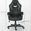 Silla de Juego Ergonómica con Acabado de Cuero Sintético - Silla de Oficina Estilo Carrera Ajustable con Soporte Lumbar y Apoyabrazos, Perfecta para Uso en Casa o Oficina
