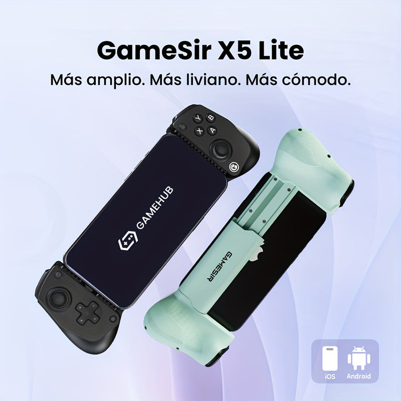 GameSir X5 Lite Mando de Juego para Móvil: Palancas Hall Effect para FPS/MOBA | Ultra Ligero 135g | Botones Turbo | Carga Pasante | Compatible con iOS/Android