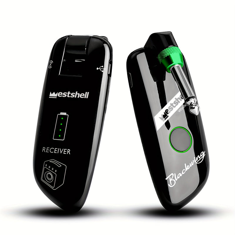Sistema de guitarra inalámbrico WESTSHELL G5 - Digital, recargable, receptor/transmisor inalámbrico para guitarra y bajo sin interferencias, construcción metálica, negro, pedal de efectos de guitarra