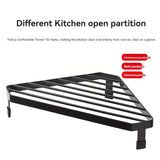 1 pieza de Estante Ajustable Negro para Esquina de Cocina en Forma de Triángulo - Soporte Resistente al Calor para Ollas, Secado de Platos y Estantería de Almacenamiento para Estufa o Pared, Organizador que Ahorra Espacio (22cm x 30cm), Electrodomésticos