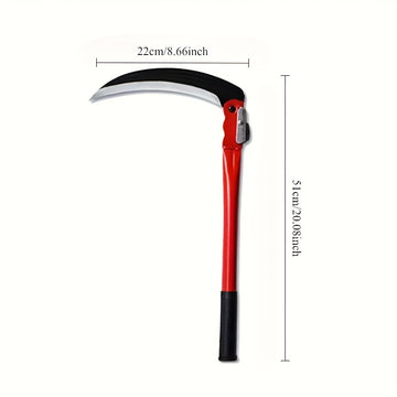 Machete Plegable de Acero Manganeso para Trabajo Pesado - Herramienta de Jardín Manual con Mango Largo y Agarre Ergonómico, Diseño Portátil Plegable para Deshierbe, Corte de Césped, Leña y Camping al Aire Libre
