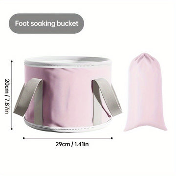 1pc Bañera Plegable para Pies Azul Claro con Asa - Portátil, Bañera de Spa de Gran Capacidad para Cuidado de Pies, Manos y Uñas, Ideal para Casa y Camping al Aire Libre, Bañera de Remojo para Pies