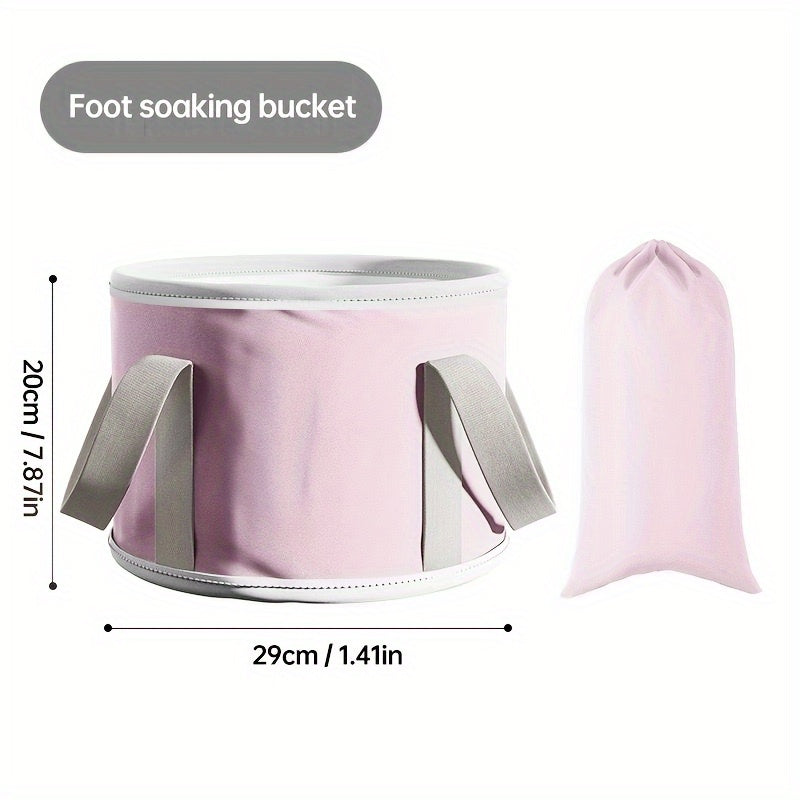 1pc Bañera Plegable para Pies Azul Claro con Asa - Portátil, Bañera de Spa de Gran Capacidad para Cuidado de Pies, Manos y Uñas, Ideal para Casa y Camping al Aire Libre, Bañera de Remojo para Pies