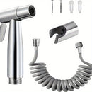 Set de ducha de mano de acero inoxidable de lujo de 3 piezas con rociador de bidé y accesorio de bañera - Montado en la pared, control de desviador, diseño moderno para una mayor comodidad en la limpieza del baño.