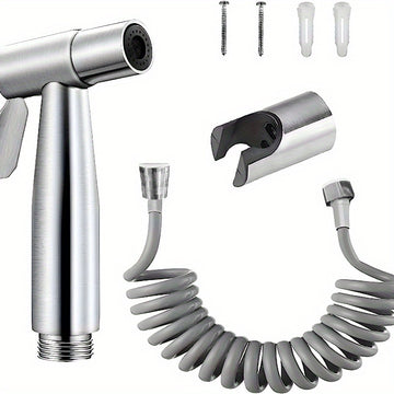 Set de ducha de mano de acero inoxidable de lujo de 3 piezas con rociador de bidé y accesorio de bañera - Montado en la pared, control de desviador, diseño moderno para una mayor comodidad en la limpieza del baño.