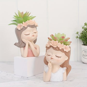1 Unidad, Maceta De Diseño De Caricatura Lindo, Maceta De Flores Suculentas Mini Con Opción De Sistema De Drenaje, Ideal Para Suculentas Y Plantas Pequeñas