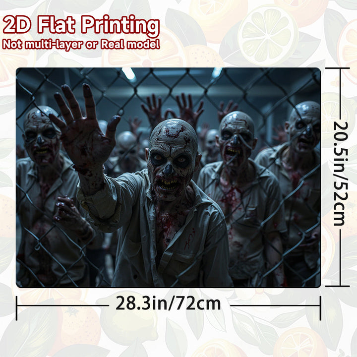 1pc Protector de Estufa Apocalipsis Zombie Halloween - Diseño con Barras Sangrientas, Compatible con Cocinas a Gas/Inducción, Lavadoras y Secadoras - Decoración Fácil de Limpiar para Cocina y Lavandería, Cubierta Temática Espeluznante, Técnica de Impresi