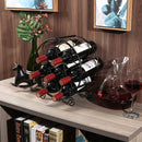 Soporte para Vino de Hierro al Estilo Europeo Elegante - Soporte Decorativo de Mesa para Múltiples Botellas, Diseño Metálico Resistente para Decoración del Hogar y Almacenamiento de Vinos
