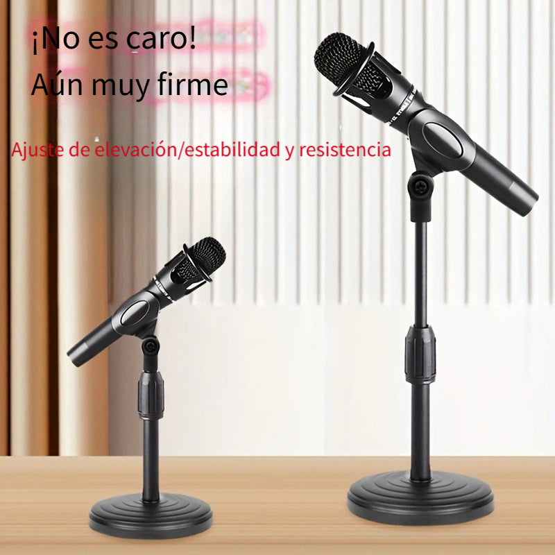 1pc Soporte de micrófono de escritorio ajustable, base pesada para estabilidad, ideal para grabación, podcasting y transmisión en vivo - Material ABS duradero, negro