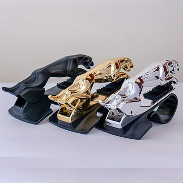 Soporte para Móvil de Coche Leopardo de Dinero - Clip Multifuncional para Tablero de Instrumentos, Soporte de Navegación Estilo Dos en Uno, Adorno Interior para Coche
