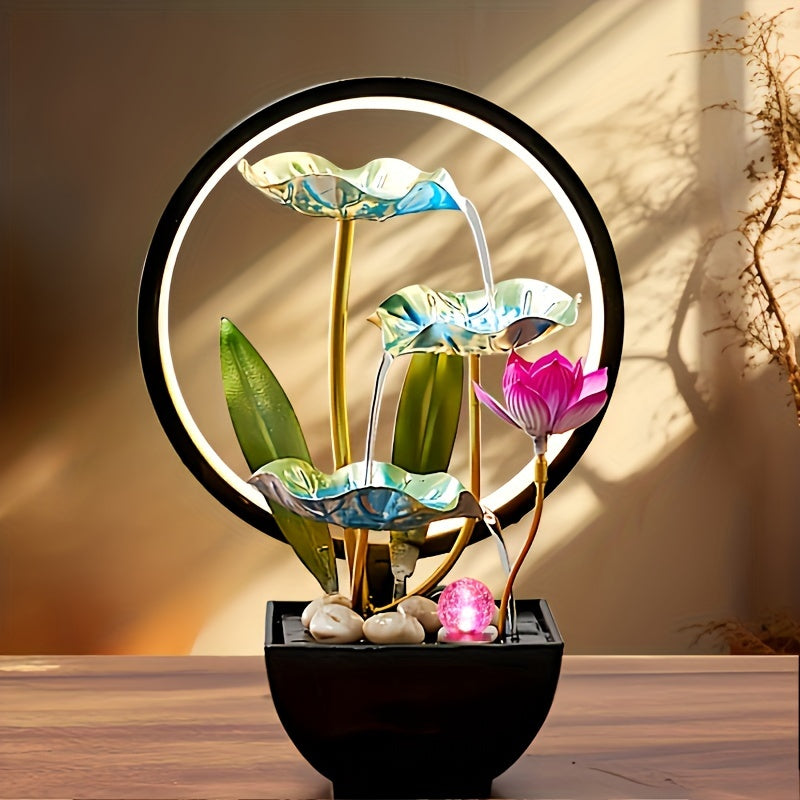 Fuente de cascada en miniatura para interiores, decorativa, de mesa, alimentada por USB, regalo de relajación para el hogar y la oficina.
