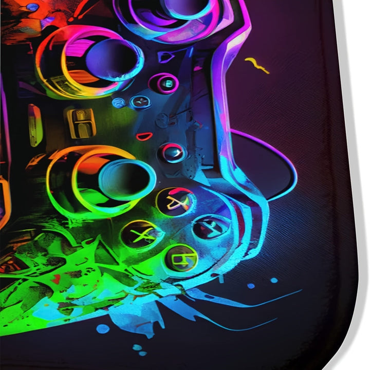 Alfombra para área de juego con diseño de control vibrante, antideslizante, lavable en poliéster, impresión HD, bordes dobles, ideal para decorar sala, habitación o cuarto de juegos