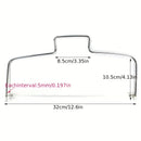 Herramienta de capas de pastel de acero inoxidable - Grosor ajustable, corte de doble línea para rebanadas de pan y pastel uniformes, esenciales para hornear, cuchilla de pastel, acabado metálico elegante, gadget de cocina duradero