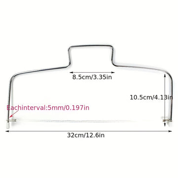 Herramienta de capas de pastel de acero inoxidable - Grosor ajustable, corte de doble línea para rebanadas de pan y pastel uniformes, esenciales para hornear, cuchilla de pastel, acabado metálico elegante, gadget de cocina duradero