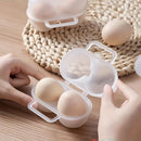 Caja portátil de huevos de 1 pieza, soporte de huevos de plástico con 2 compartimentos, contenedor de almacenamiento de huevos seguro para la nevera, caso organizador de huevos a prueba de choques para contacto con alimentos