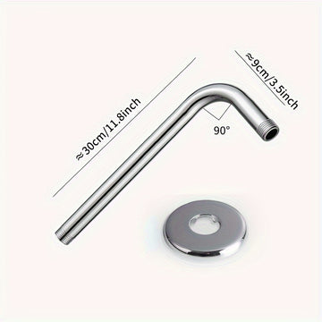1 brazo de ducha extendido montado en la pared, barra transversal extendida de ducha de acero inoxidable, múltiples longitudes, negro/plata opcional, accesorios de baño, herramientas de baño
