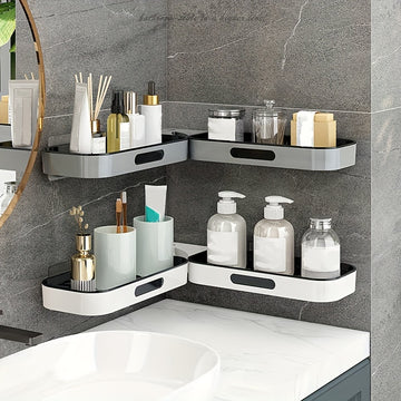 Maximiza el espacio en tu baño con este estante de plástico montado en la pared