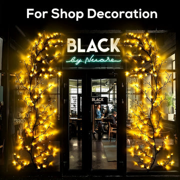 Luces Navideñas Solares de 1 pieza, Luces Flexibles de Vid Suelta para Halloween, Luz de Árbol de Abedul Blanco, Decoración de Árbol de Ratán de 8 Módulos, Luz Exterior para Jardín Hogar Sala de Estar Camping, Fiesta Cumpleaños Ramadán Tira de Luz Extern
