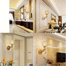 1pc Lámpara de Pared Semi-Encastrada Moderna de Cristal - Acabado Dorado Pulido, Fijación Removible, Compatible con E26/E27 y Alexa, Instalación Directa para Dormitorio, Sala de Estar, Baño (Bombilla No Incluida), Decoración Moderna para Baños, Iluminaci