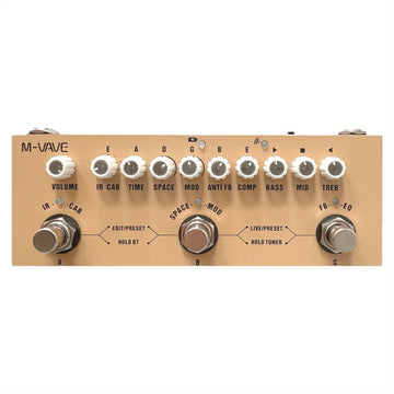 [Pedal de efectos CUBE AC] Pedal de efectos multifuncional portátil CUBE AC para guitarra acústica con reproducción inalámbrica, interfaz de audio para grabación en teléfono, regalo ideal para cumpleaños, Pascua, Día del Presidente, novios, novias y Eid