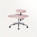 1 silla de oficina con piernas cruzadas, silla de meditación con altura ajustable, hecha de metal y equipada con ruedas, adecuada para el hogar con soporte para la espalda.