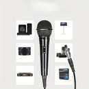 Micrófono Profesional Portátil, Negro, Cableado, Bobina Móvil, Multifunción, con Conector Jack de 6,35 mm, para Cantar, Karaoke, Conferencia de Video, Transmisión, Voz, Percusión, Viento, Cuerdas y Instrumentos de Cuerda Pulsada