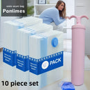 Juego de 11 bolsas de almacenamiento al vacío con bomba manual rosa, especial para guardar ropa de invierno, bolsas plásticas rectangulares multifuncionales con cierre de cremallera, ideales para viajes, campamentos, mudanzas y organización del hogar o c