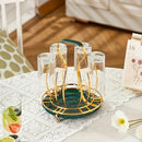 1 pieza, soporte de taza en forma de tambor europeo elegante - soporte de drenaje multifuncional de hierro dorado para almacenamiento de vasos y tazas de cocina, organizador de cocina | soporte de taza elegante | construcción de hierro