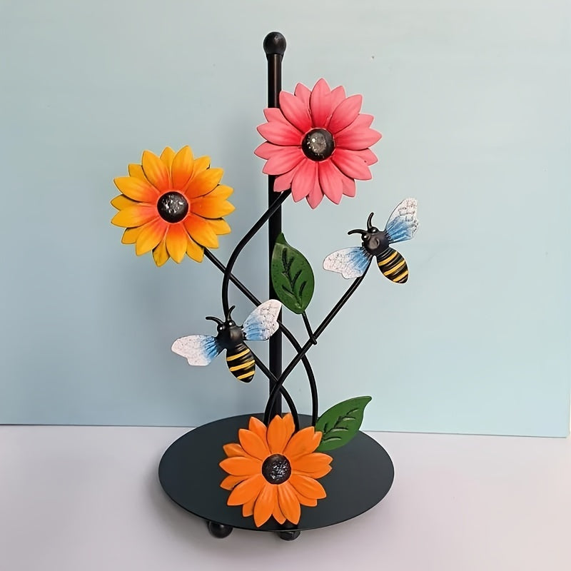 Soporte de Papel de Seda de Girasol de Arte Metálico de Mariposa 3D para Decoración de Cocina y Accesorio de Sala de Estar