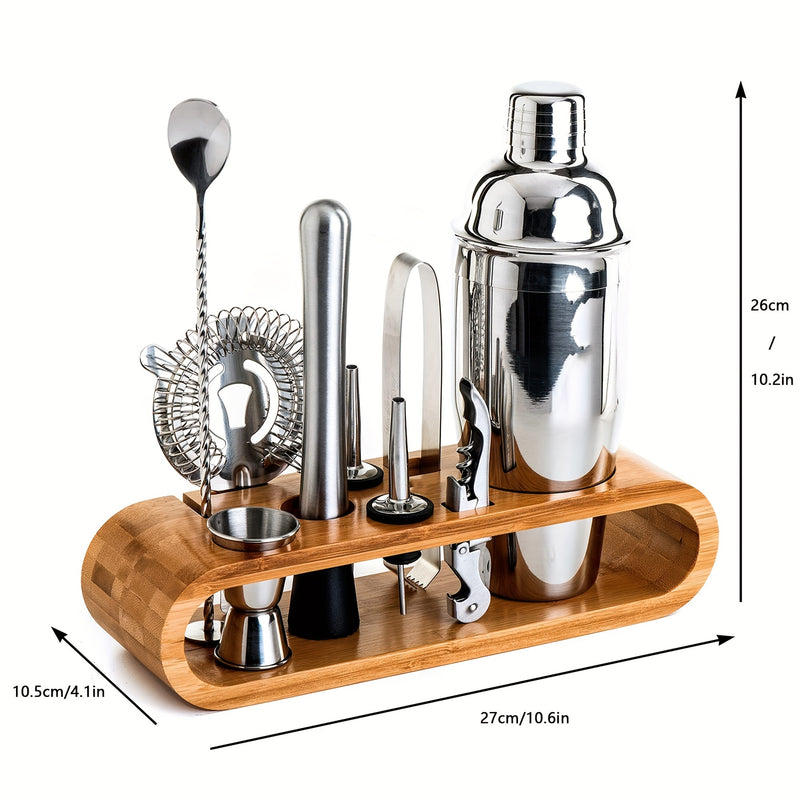Kit de mixología para bartender: Juego de 10 herramientas para bar con elegante soporte de bambú, ideal para preparar cócteles en casa y set para martinis, regalo perfecto para casa nueva