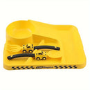 Juego de Comida Festivo Amarillo para Niños Pequeños con Tenedor y Cuchara - Adecuado para Edades 0-3