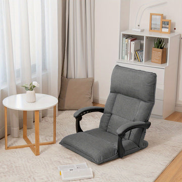 Silla de juego ergonómica gris de 1 pieza con soporte lumbar ajustable - Diseño que ahorra espacio, acolchado de poliéster cómodo, ideal para juegos en PC y oficina en casa, silla de oficina moderna|Silla de oficina con mecanismo de asiento ajustable