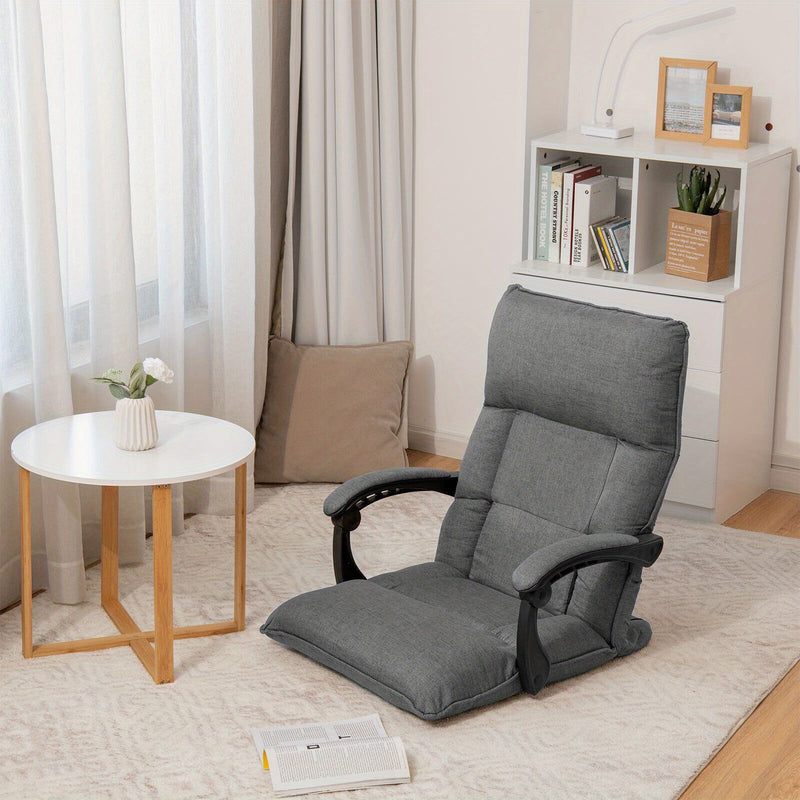 Silla de juego ergonómica gris de 1 pieza con soporte lumbar ajustable - Diseño que ahorra espacio, acolchado de poliéster cómodo, ideal para juegos en PC y oficina en casa, silla de oficina moderna|Silla de oficina con mecanismo de asiento ajustable