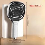Cabezal de ducha de mano cuadrado de alta presión con filtro - Para montar en la pared, sin necesidad de electricidad, ideal para accesorios de baño, rociado de masaje para una mejor experiencia de ducha