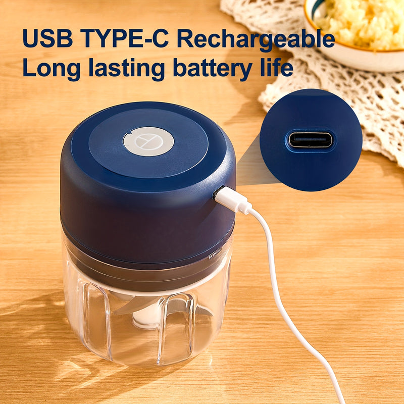 Trituradora de alimentos eléctrica Naibsan, molinillo de carne mini, hacedor de puré de ajo, carga USB, 5000rpm, capacidad de 251ml, gadget de cocina portátil para carne picada, verdura, cebolla, jengibre, chile, batería de litio recargable
